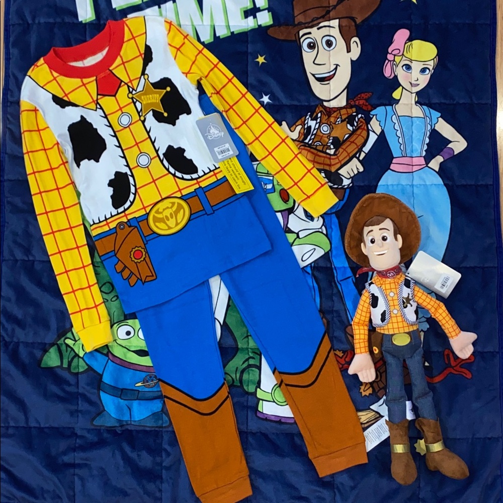 Disney Toy Story Woody Costume PJ Set in Size 7 with Official Disney Woody Plush